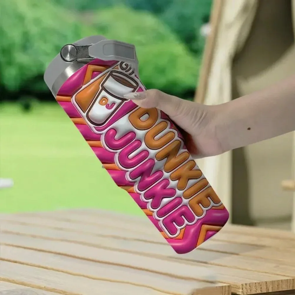 Dunkie Junkie Large 30oz Hot/Cold Travel Tumbler for Dunkin' Donuts Coffee Lover - Picture 1 of 8